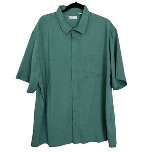 Cafe Luna Teal Short Sleeve Button Down Shirt 2XL